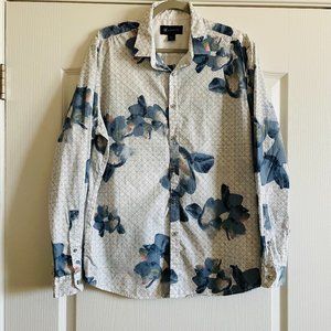 INC International Concepts Mens Dress Casual Abstract Print Button Down Shirt L